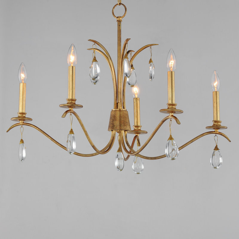 Stretford 5 - Light Steel Dimmable Classic / Traditional Chandelier