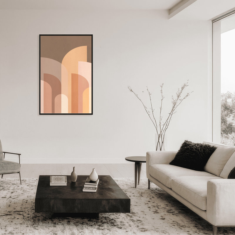 «Abstract Retro Geometric II» par Kathrin Pienaar - Œuvre d'art encadrée sur papier, H 24 po x l 16 po, Framed Print, White