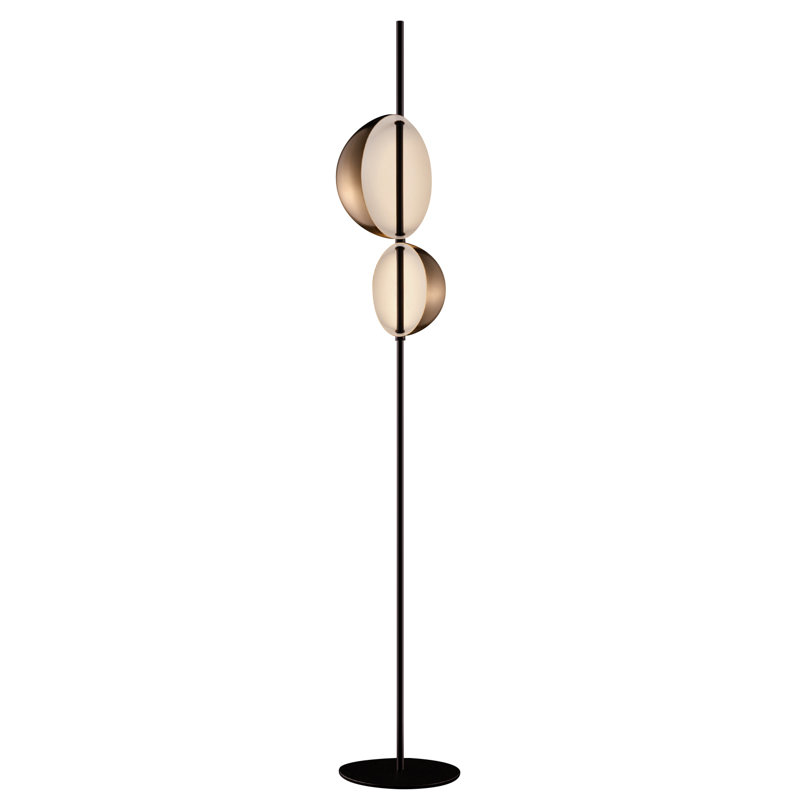 Superluna LED Floor Lamp, Matt Black, Anodic Brass