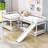 Erl Full Over Full and Twin Over Twin L-Shaped Bunk Beds with Slide-2017420415