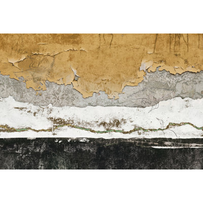 Distressed Wallpaper Peeling Plaster Removable Birds Wall Decor