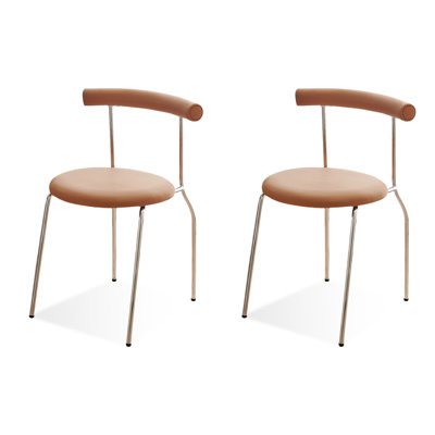 Chaise d'appoint moderne à dossier solide orange (ensemble de 2)