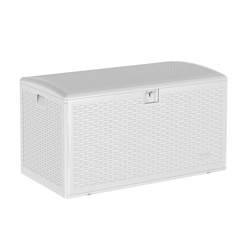 120 Gallon Waterproof Large Resin Deck Box Indoor Outdoor, Lockable Storage Container for Patio Furniture Tools, Waterproof Deck Box with Hydraulic Rod Patio Storage Bin for Pool Garden