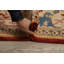 Tapis beige noué à la main de conception unique 8 pi 10 po x 11 pi 9 po