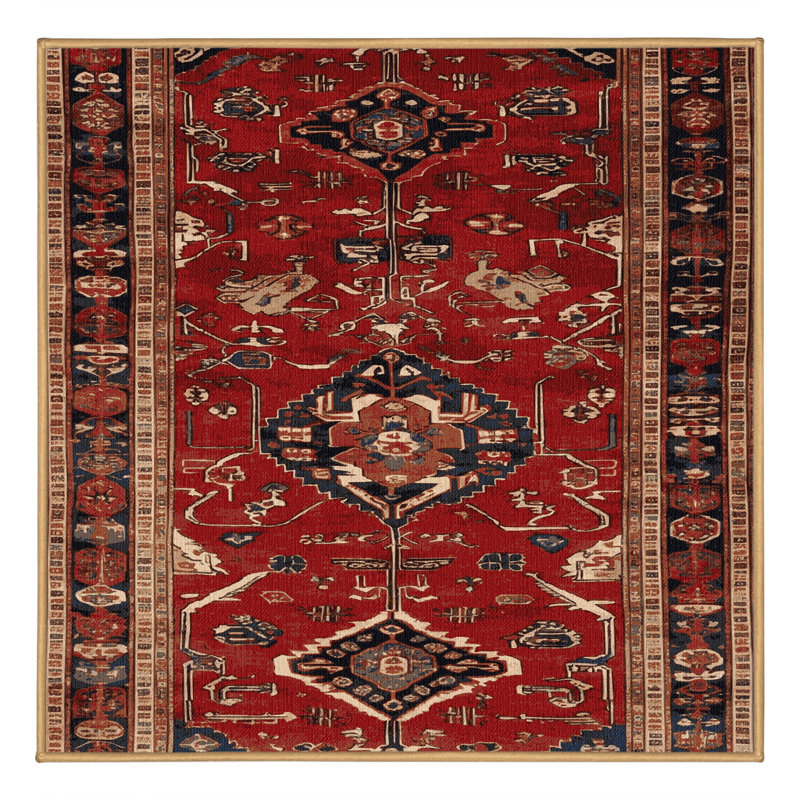 Tapis brun lavable à la machine, Carré 7 pi