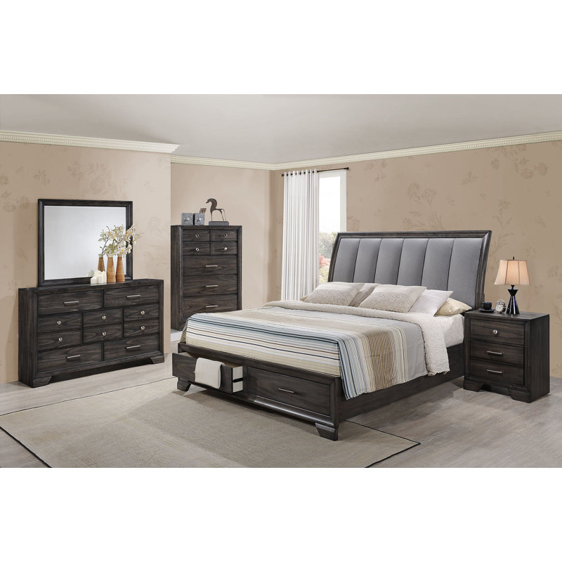 Ensemble de chambre avec lit plateforme de rangement Rodericka 3-2_Natividad, Très grand