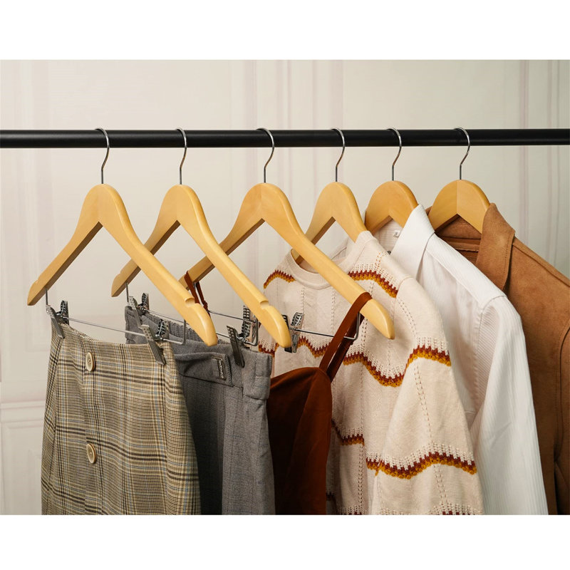 Metal Hangers With Clips, Natural