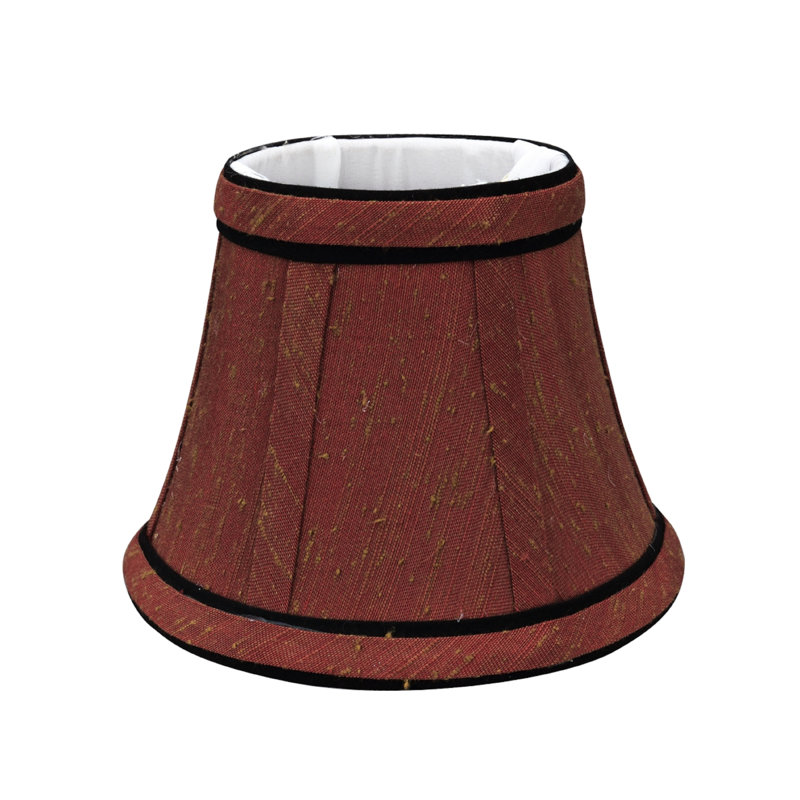Rust Sateen Textured Fabric Bell Clip-On Chandelier Shade Set