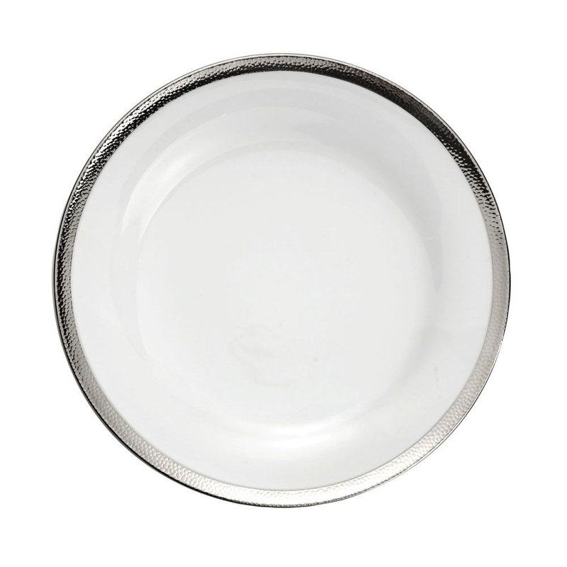 Smith Handmade Porcelain Dinner Plate, Platinum