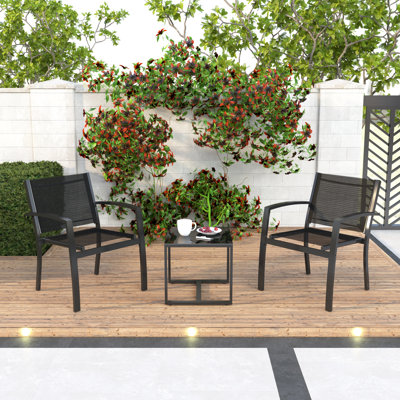 Fayden 2 - Person Metal Patio Dining Set with Square Table