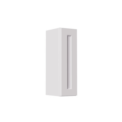 White Solid Wood Single Door Wall Cabinet 1 Door and 2 Shelves for Kitchen Storage, Bathroom Storage, Laundry,Adjustable Shelves Ready to Assemble(9”W×12”D×30”H)