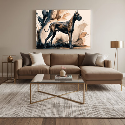 Dogs Great Dane Beige Canvas Wall Art