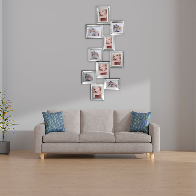 Weekapaug Silver Glass Picture Frame with Mat