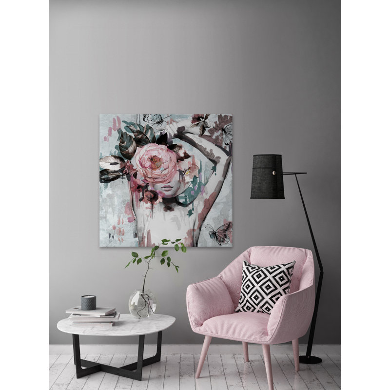 Floral Crown Beauty II by Parvez Taj - 1 Piece Wrapped Canvas Painting, 30cm H x 30cm W