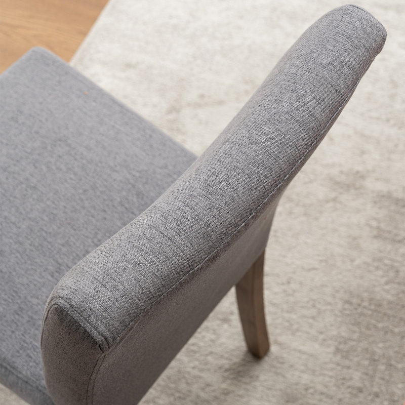 Chaise rembourrée à haut dossier Parsons, Tissu gris, 6