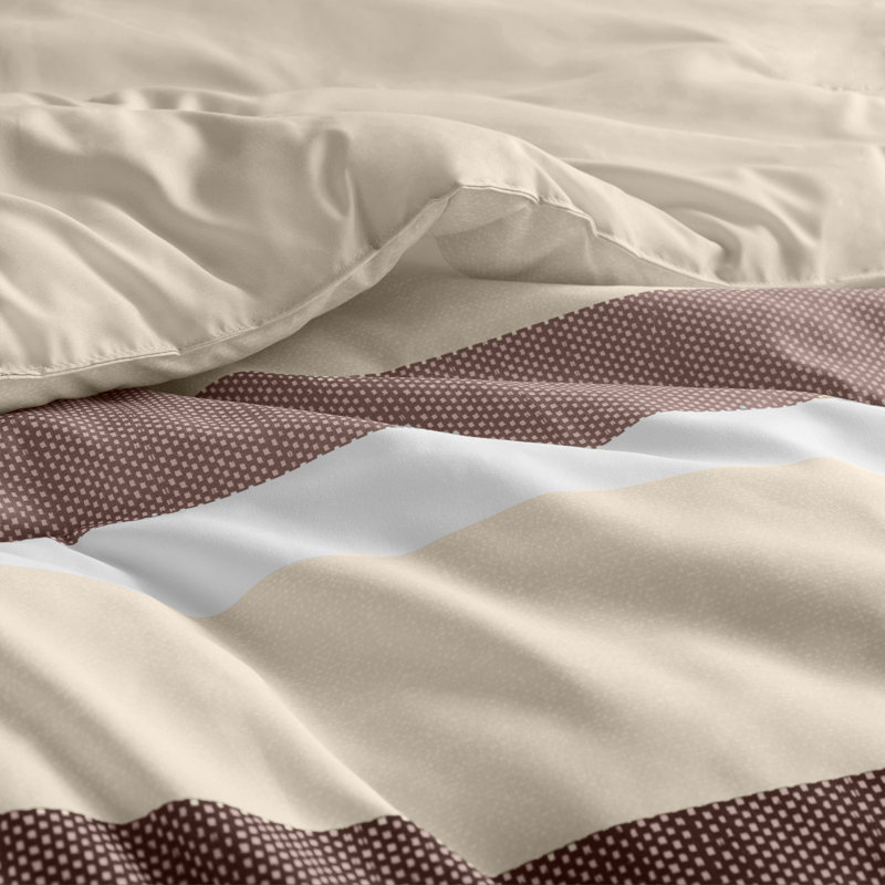 Ensemble de literie pour très grand lit durable en polyester à rayures modernes