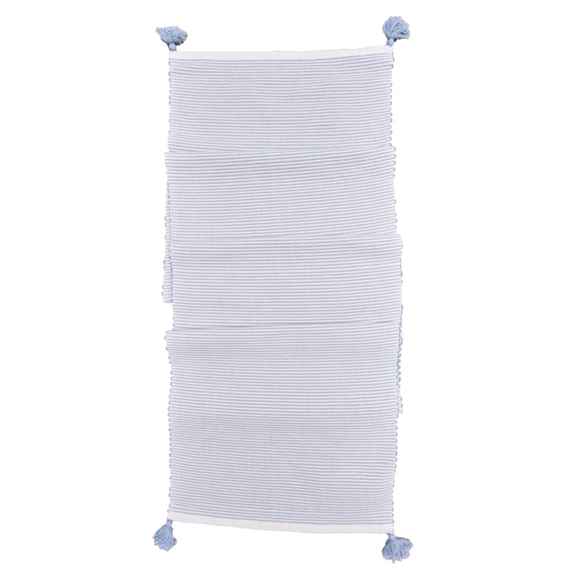 Broder Bree Cotton Table Runner, Sky
