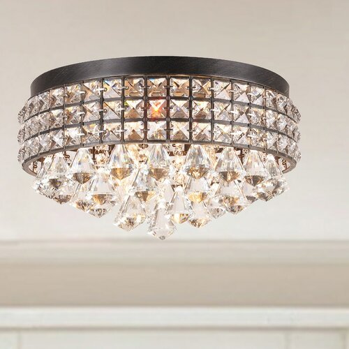 Chandelier Flush Mount Lighting You'll Love | Wayfair