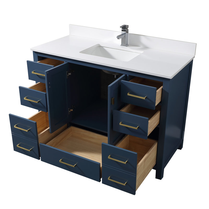 Ensemble de meuble-lavabo simple 49 po Mccaslin, Bleu