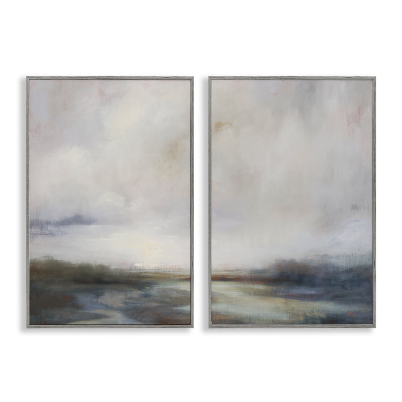 «Moody Clouds Landscape», ensemble de 2 giclées par Simon Addyman, Estampe numérique Farmhouse, H 30 po x l 20 po