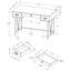 Bureau d'ordinateur à la maison en stratifié brun et métal noir, l 48 po, avec tiroirs de rangement pour plus de commodité