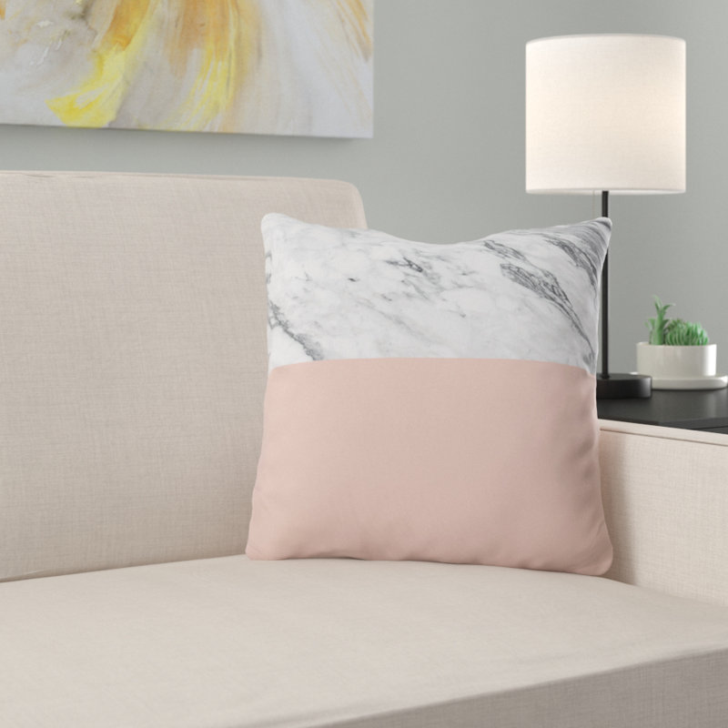 Coussin décoratif en marbre haines kelly color block, 18 po x 18 po