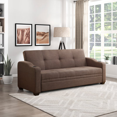 Canapé-lit convertible moderne et contemporain de 82,5 po avec revêtement en tissu texturé Brigitzer