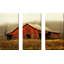 Skylight Barn in the Fog - ensemble de 3 photographies sur toile tendue-1358848607