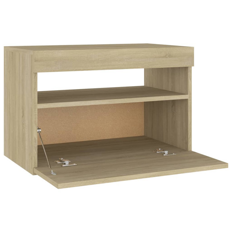 Table de bout avec rangement Block, Chêne