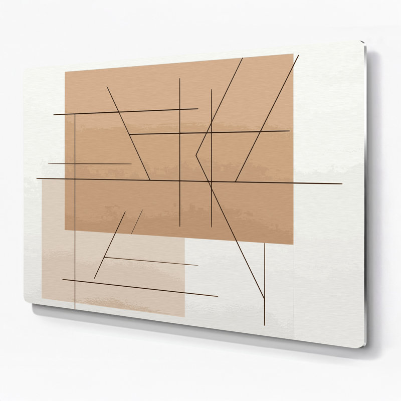 Minimalisme 30, art mural en métal brun, H 11 po x l 14 po