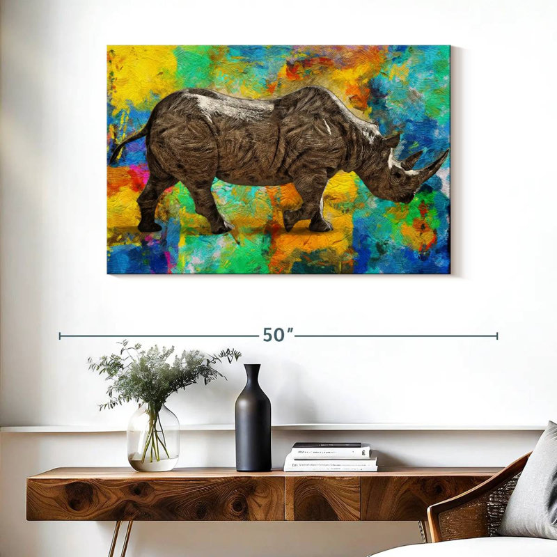 Fantaisie rhinocéros, H 26 po x l 39 po