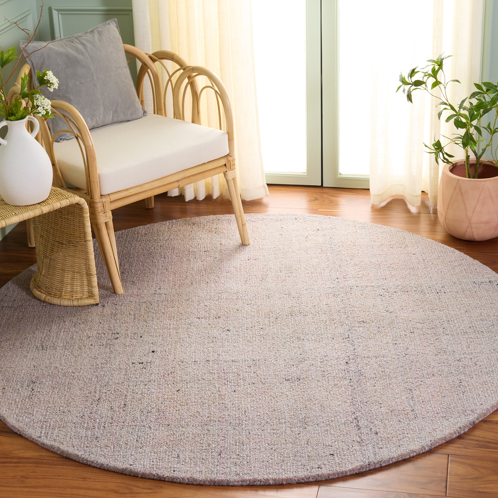 Hand-Tufted Abstract Rug, Round 6'