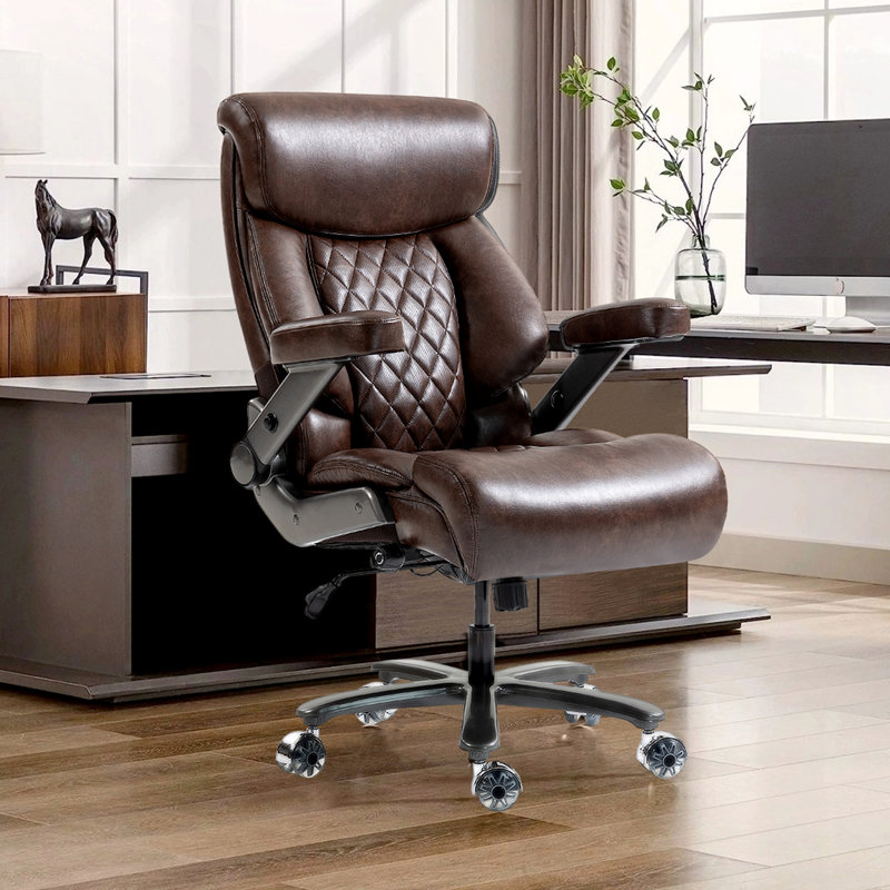 Big And Tall Office Chair 500lbs - Adjustable Headrest&lumbar Support, 3d Flip Arms, Large Wheels &heavy Duty Metal Base, Ergonomic High Back Computer Chair Desk Chair, Thick Padded Extra Wide Seat