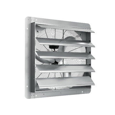 Industrial Wall Exhaust Fan, High-CFM Steel Ventilator with Auto-Louver, for Attic Garage Workshop Greenhouse, 120V Mounted Fan