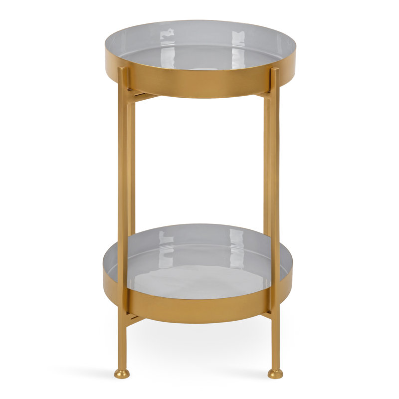 Antonne End Table, Gold, Gray
