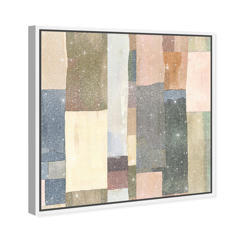 Beige Blocks I Canvas Abstract Print by Oliver Gal, Black Frame, 12 x 12, 17"H x 17"W, White Frame
