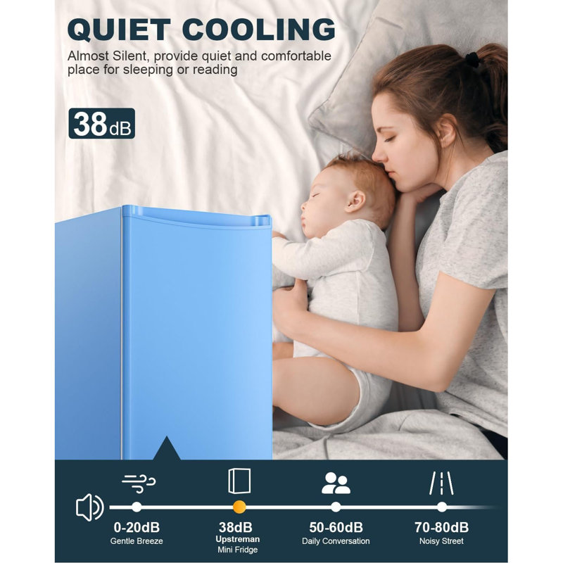 3.2 Cu.Ft Single Door Mini Fridge With Freezer – Compact Refrigerator For Dorm, Bedroom & Office, Adjustable Thermostat, Energy-Efficient Design