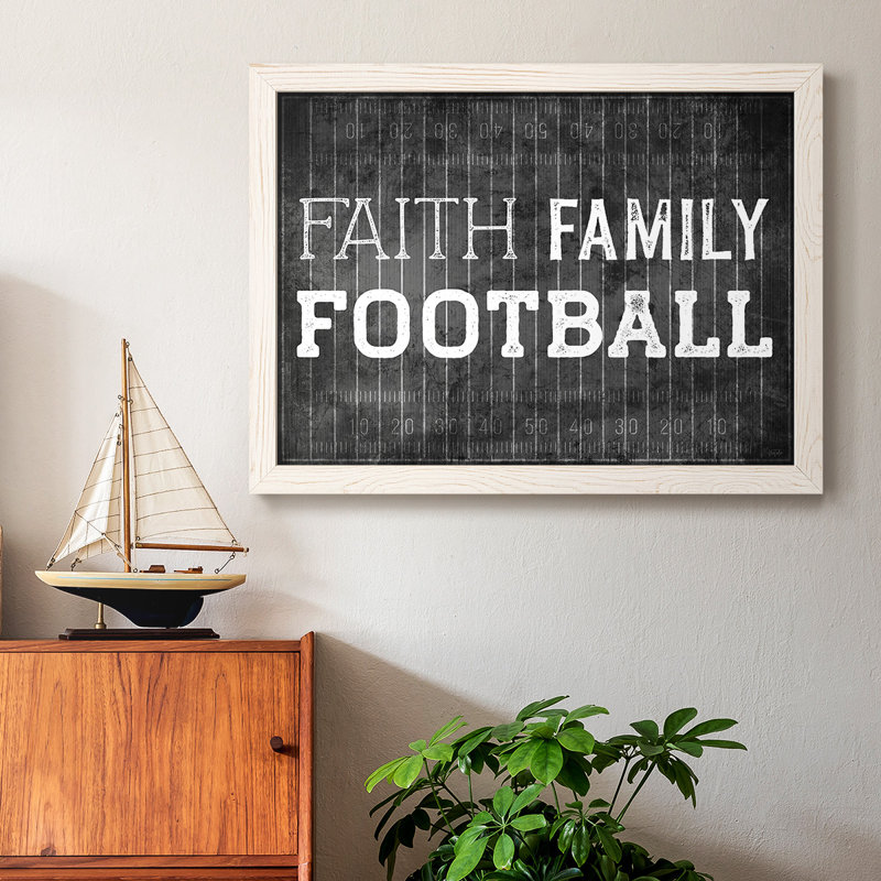 Faith Family Football, reproduction d'art sur toile, Blanc, H 14 po x l 20 po