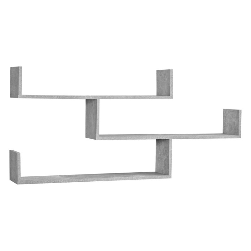 Briery 3 Piece Floating Shelf, Concrete
