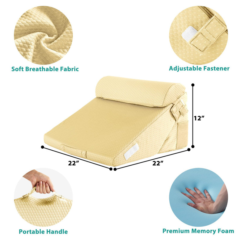 Wedge Pillow Headboard, 3PCS Orthopedic Bed Wedge Pillows Set for After Surgery, Adjustable Pillow Wedge for Acid Reflux&Back Pain Relief, Sleeping, Back Pillow for Bed Sitting Up
