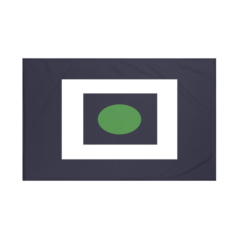Jeté Square Peg, Feuille verte (bleu marine / vert), L 60 po x l 50 po