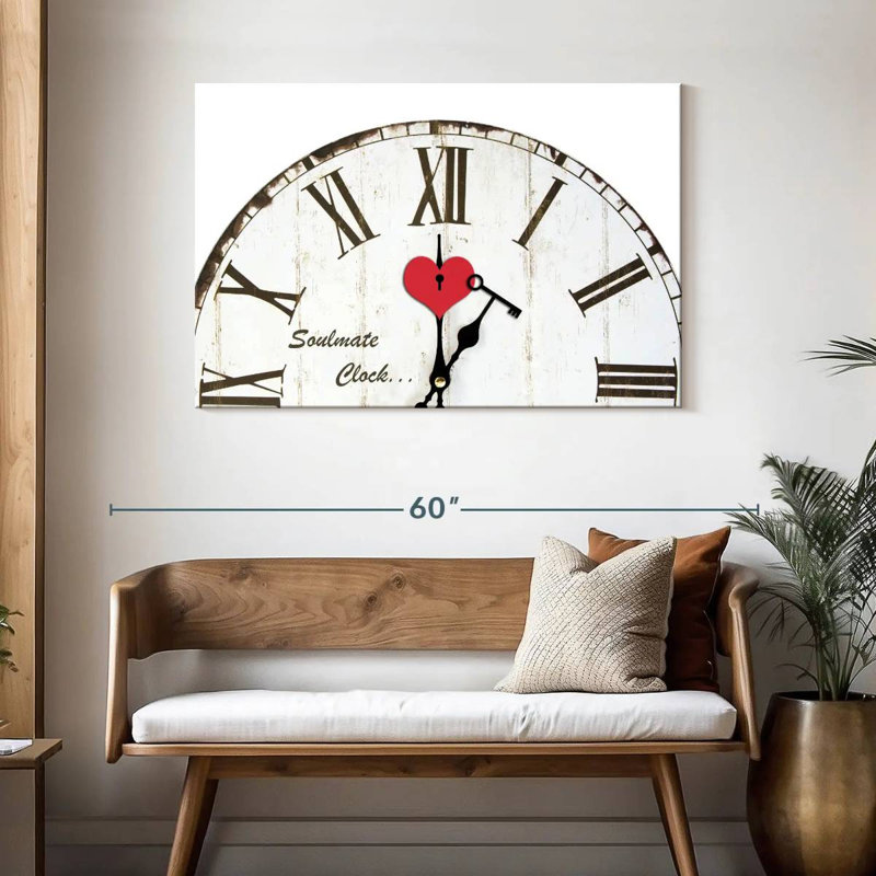 Kerner Key Heart Clock, 30" H x 45" W