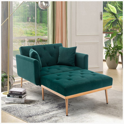 Fauteuil inclinable inclinable avec repose-pieds, deux accoudoirs et une structure en bois avec 1 coussin, beige (40,5 po x 33 po x 32 po)