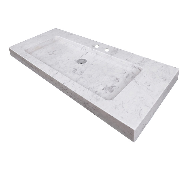 Libera 42'' L Bathroom Sink, 4" Centers, Bianco