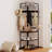 Corner Black Clothing Racks Freestanding Metal Black Coat Racks with Hooks Clothes Rack with Storage Shelves for Home Bedroom Living Room