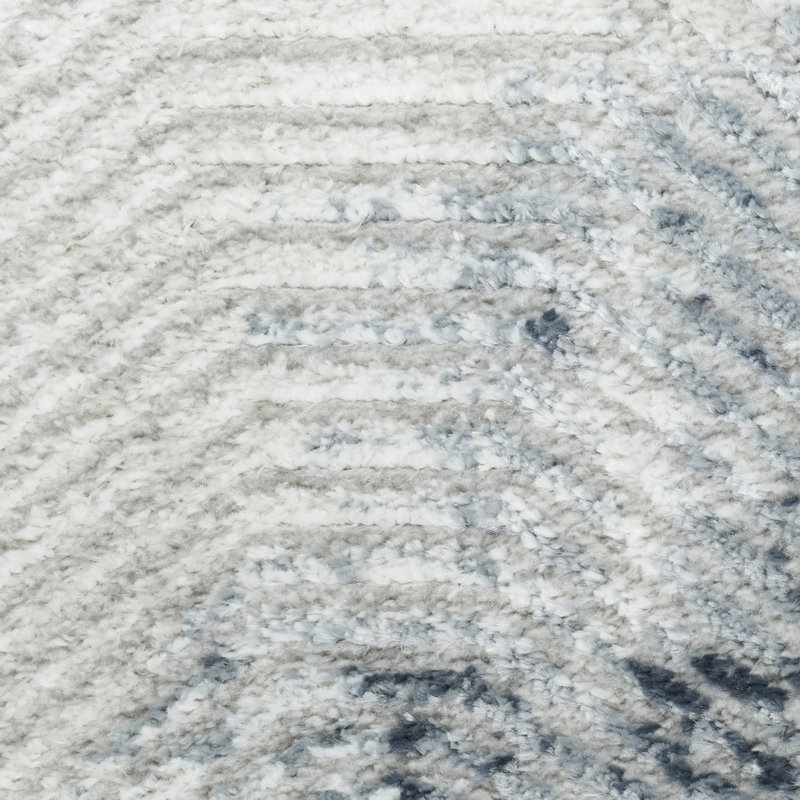 Leuchte 5'3" x 7' Grey Navy Modern Indoor Rug, Rectangle 5'3'' x 7'
