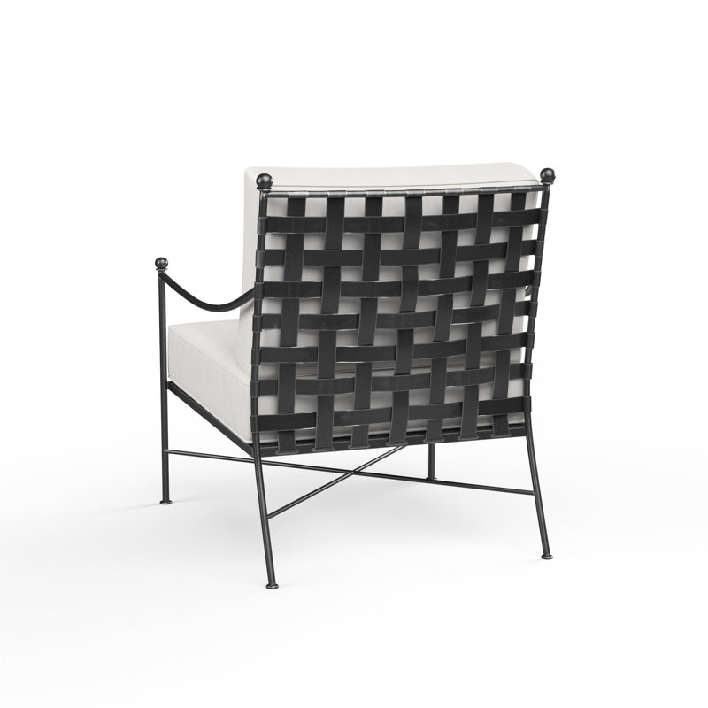 Chaise de patio avec coussins Sunbrella Lucier, Toile lin Sunbrella®