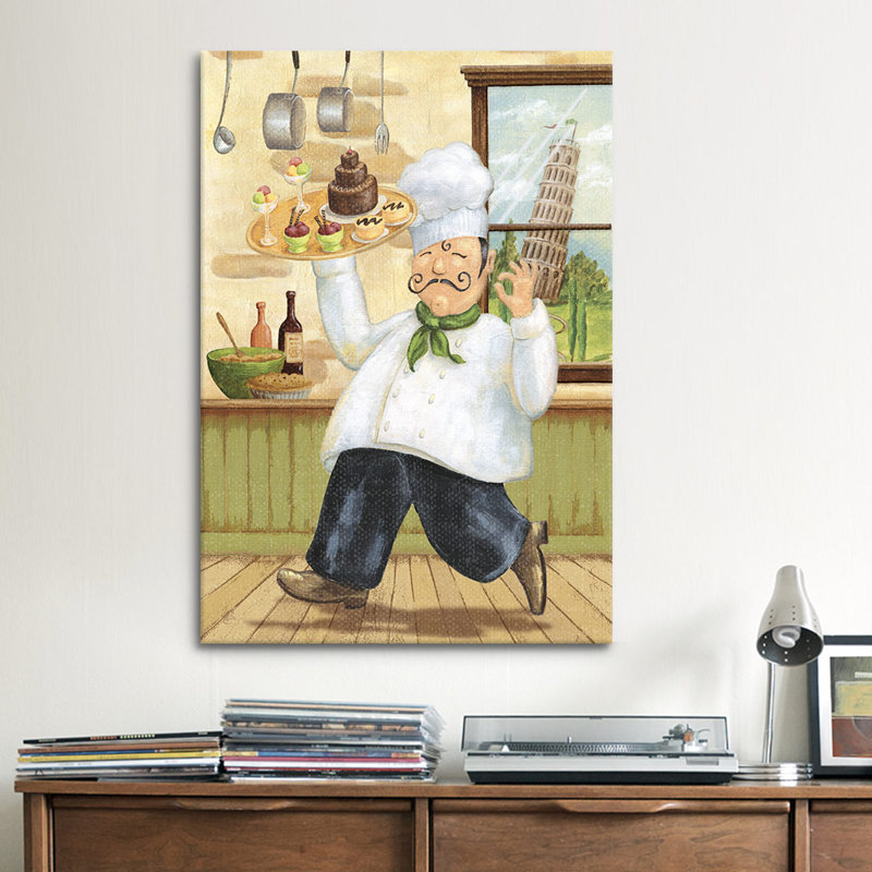 « happy chef ii » par daphné brissonnet,, reproduction d’art sur toile, H 40 po x l 26 po x P 1,5 po, Pas de tapis