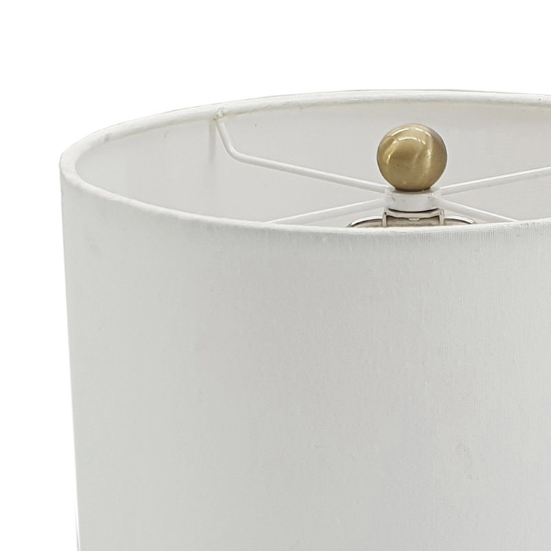 Lampe albâtre et métal avec abat-jour cylindrique