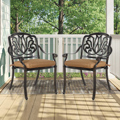Outdoor Stacking Dining Armchair with Cushions
